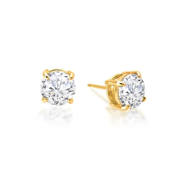 Sterl w/Gold Finish 4.00ctw Stud Earrings by Lafonn Charles Frederick Jewelers Chelmsford, MA