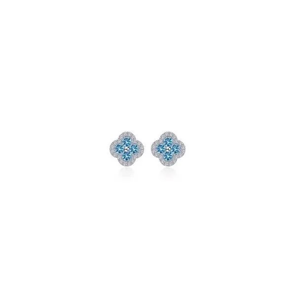 Blue Topaz & Simulated Diamond SS Charles Frederick Jewelers Chelmsford, MA