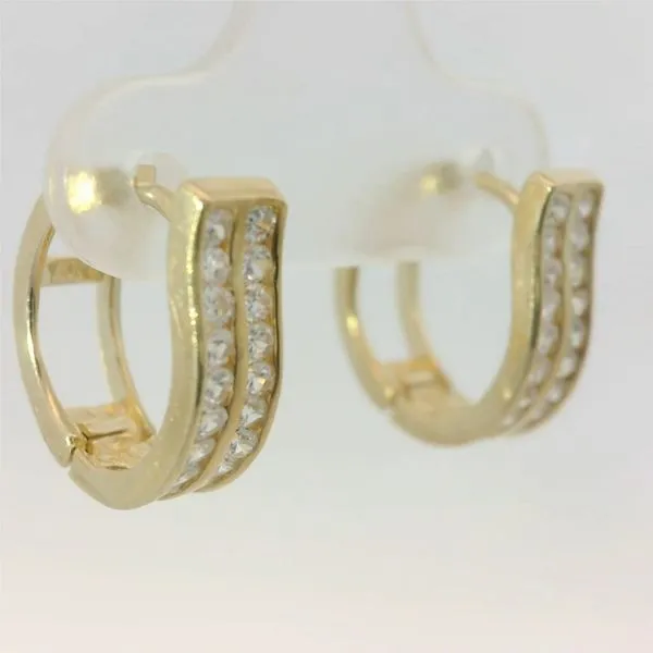 14KY Diamond Huggie Hoops Image 3 Chipper's Jewelry Bonney Lake, WA
