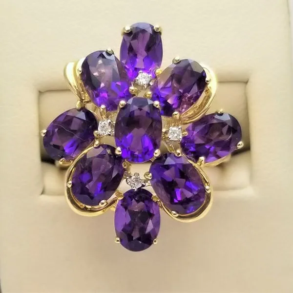 14Kt Yellow Amethyst and Diamond Ring Chipper's Jewelry Bonney Lake, WA