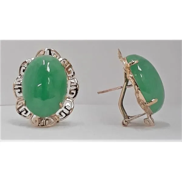 14Kt Yellow Gold Jade Earrings Chipper's Jewelry Bonney Lake, WA