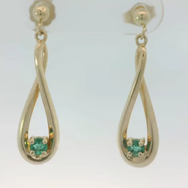 14KY Emerald Freeform Drop Earrings Chipper's Jewelry Bonney Lake, WA