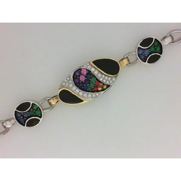 14K White Gold Agate & Diamond Color Stone Bracelet Chipper's Jewelry Bonney Lake, WA