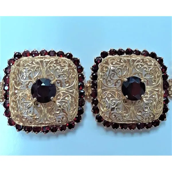 14K Yellow Gold Garnet Bracelet Image 2 Chipper's Jewelry Bonney Lake, WA