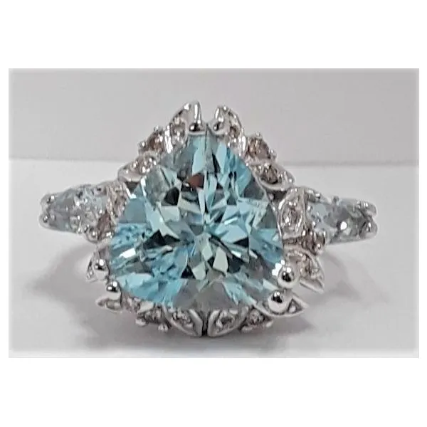 14kt White Gold Topaz Ring with Diamonds Chipper's Jewelry Bonney Lake, WA