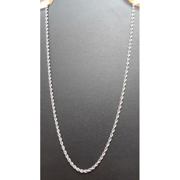 14K White Gold 22" Rope Chain Image 2 Chipper's Jewelry Bonney Lake, WA