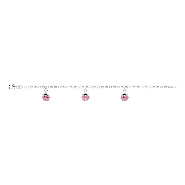 Silver Pink Ladybug Charm Bracelet Image 3 Chipper's Jewelry Bonney Lake, WA