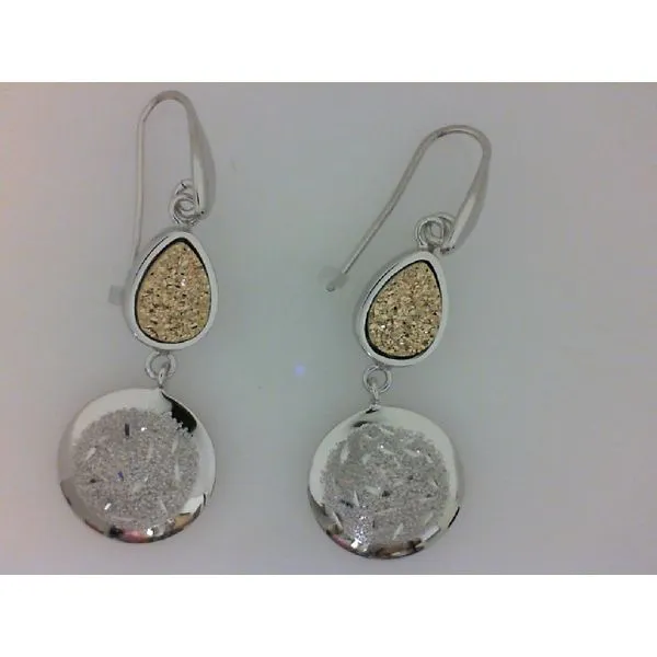 SS Gold Drusy(Coated) Rhonda Earrings Image 2 Chipper's Jewelry Bonney Lake, WA