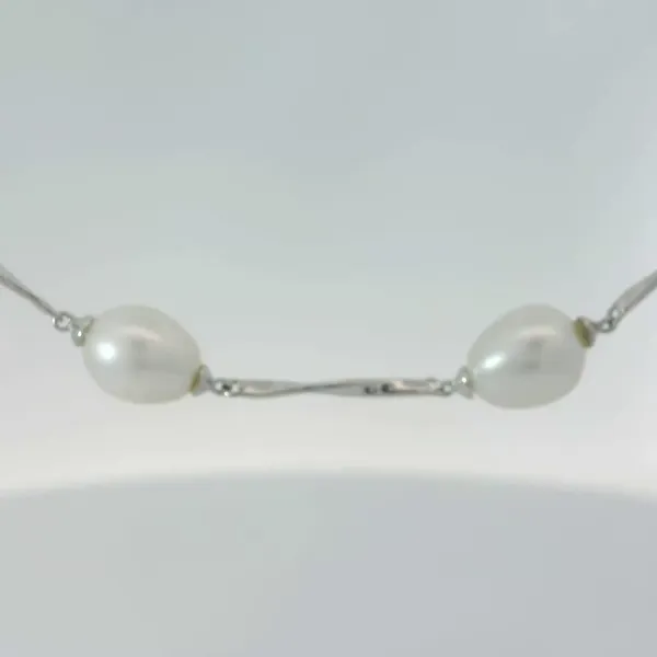 Sterling Silver Freshwater Pearl Station Necklace Chipper's Jewelry Bonney Lake, WA