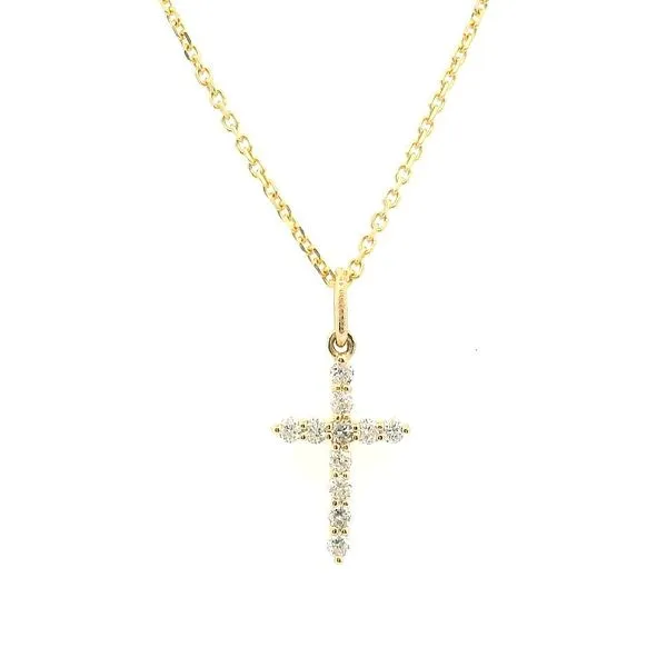 Diamond Cross Pendant in 14k Yellow Gold Clark's Diamond Jewelers Coeur d'Alene, ID