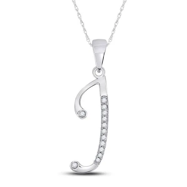 10K White Gold Diamond Initial