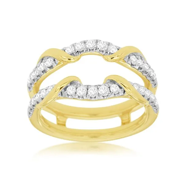 Diamond Guard Ring Polished Bar Accents Classic Creations In Diamonds & Gold Venice, FL