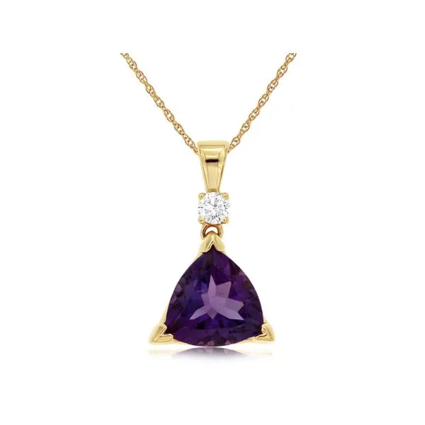 Yellow Gold Trillian Amethyst & Diamond Pendant Classic Creations In Diamonds & Gold Venice, FL