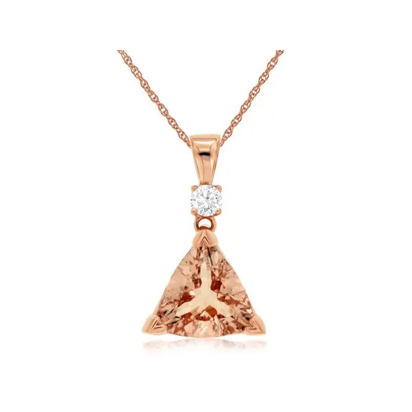 Rose Gold Trillian Morganite & Diamond Pendant Classic Creations In Diamonds & Gold Venice, FL