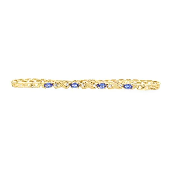 14K Yellow Gold Oval Tanzanite And Diamond Panther Link Bracelet Classic Creations In Diamonds & Gold Venice, FL