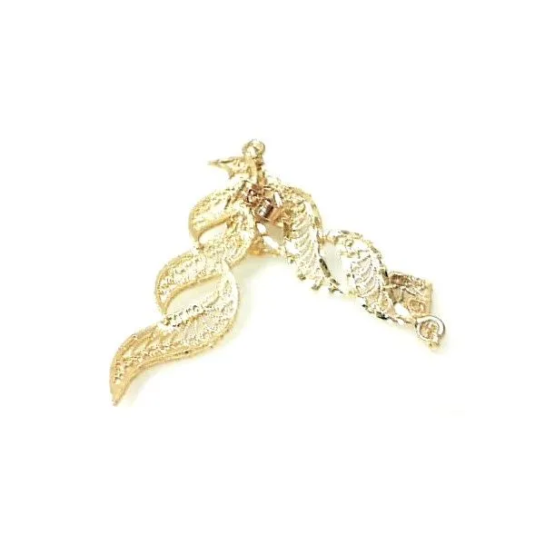 14K Yellow Gold Leaf Dangle Earrings Classic Creations In Diamonds & Gold Venice, FL