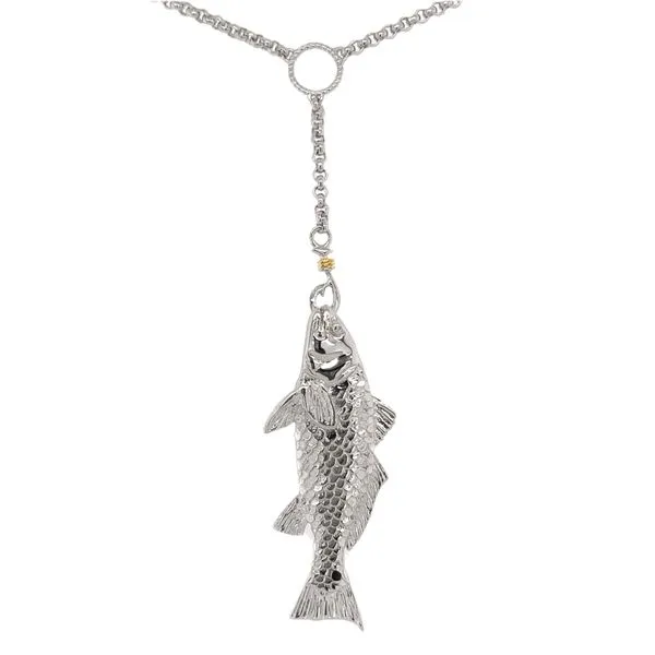 Nau-T-Girl Redfish Ladies Lariat Necklace Classic Creations In Diamonds & Gold Venice, FL