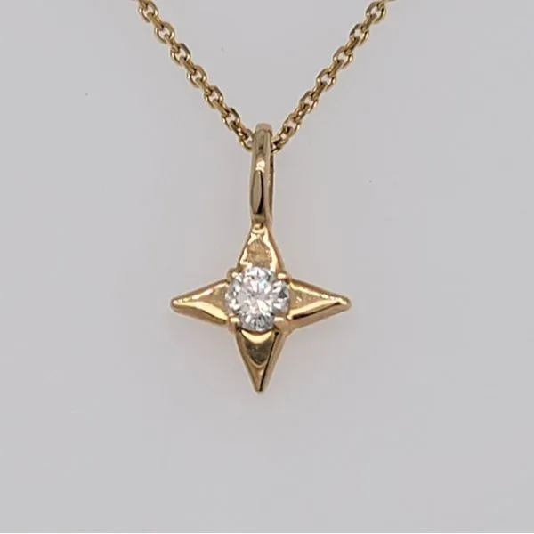 14K YG Ladies 0.08ct Shining Light Diamond Pendant w/Chain Image 3 Skaneateles Jewelry Skaneateles, NY