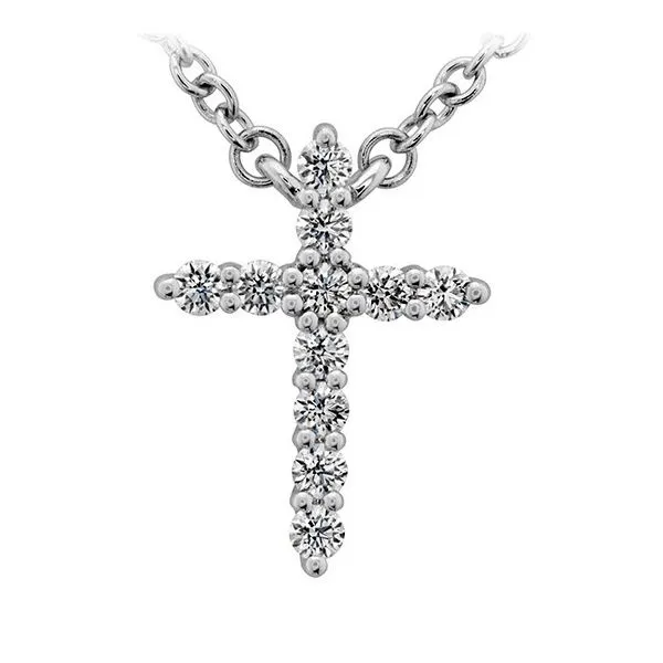 18K WG Ladies 1/8ct TW Hearts On Fire Signature Diamond Cross Pendant w/Chain Skaneateles Jewelry Skaneateles, NY