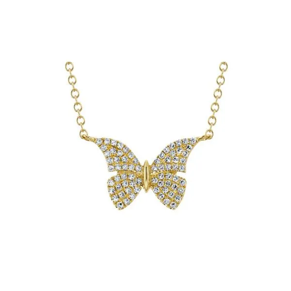 14K YG 'Our Signiture' 0.15ct TW Diamond Butterfly Necklace Skaneateles Jewelry Skaneateles, NY