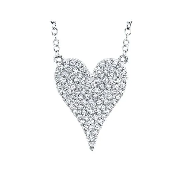 14K WG Ladies 0.21ct TW Diamond Pave Heart Necklace Skaneateles Jewelry Skaneateles, NY