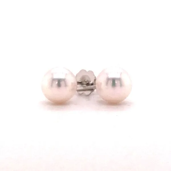 14K WG Ladies 7 mm Akoya Pearl Stud Earrings Skaneateles Jewelry Skaneateles, NY