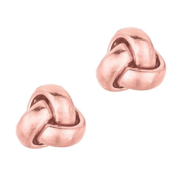 14K RG Small One Row Love Knot Post Earrings Skaneateles Jewelry Skaneateles, NY