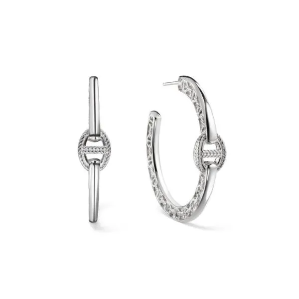 SS Judith Ripka Vienna Single Link Hoop Earrings Skaneateles Jewelry Skaneateles, NY