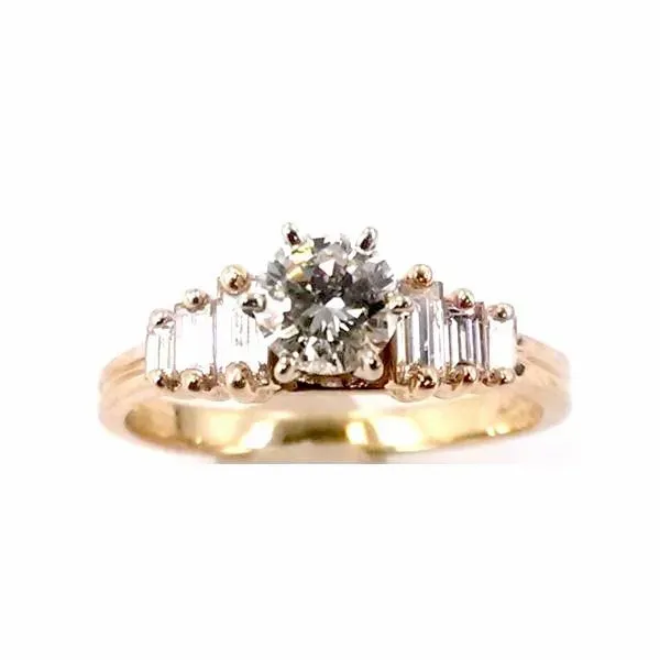 Diamond Engagement Ring with Baguette Side Stones .88ctw 14K Yellow Gold Confer’s Jewelers Bellefonte, PA