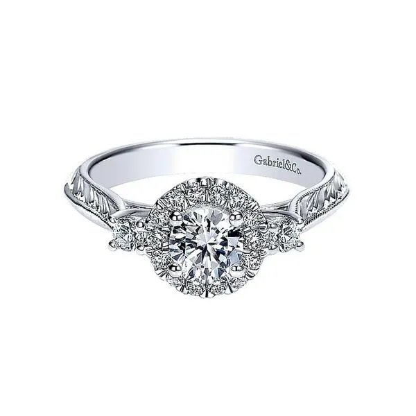 Gabriel NY Diamond Halo Engagement Ring .73ctw 14K White Gold Confer’s Jewelers Bellefonte, PA