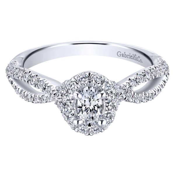 Gabriel NY Oval Diamond Halo Engagement Ring .83ctw 14K White Gold Confer’s Jewelers Bellefonte, PA