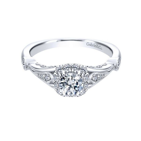 Gabriel NY Diamond Halo Engagement Ring .71ctw 14K White Gold Confer’s Jewelers Bellefonte, PA