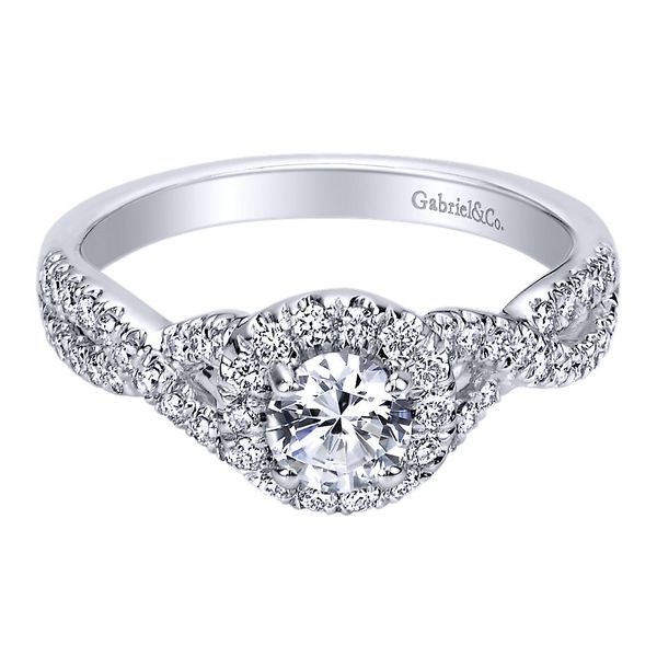 Gabriel NY Diamond Halo Engagement Ring .86ctw 14K White Gold Confer’s Jewelers Bellefonte, PA