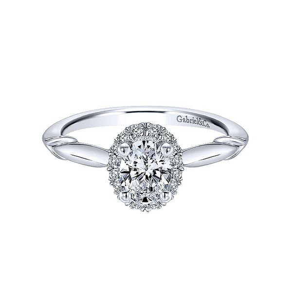 Gabriel NY Oval Diamond Halo Engagement Ring .86ctw 14K White Gold Confer’s Jewelers Bellefonte, PA