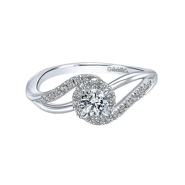 Gabriel NY Twisted Engagement Ring .44ctw 14K White Gold Confer’s Jewelers Bellefonte, PA