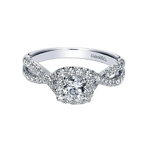 Gabriel NY Halo Diamond Engagement Ring .75ctw 14K White Gold Confer’s Jewelers Bellefonte, PA