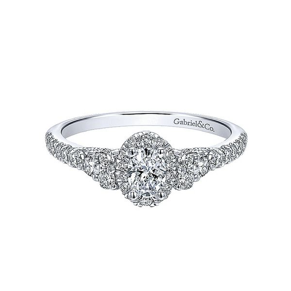 Gabriel NY Oval Halo Stlye Diamond Engagement Ring .68ctw 14K White Gold Confer’s Jewelers Bellefonte, PA