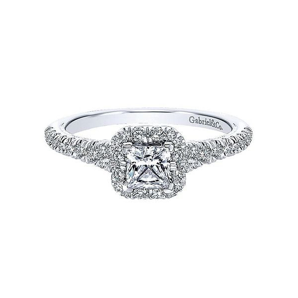 14k White Gold Halo Princess Cut Diamond Engagement Ring Confer’s Jewelers Bellefonte, PA