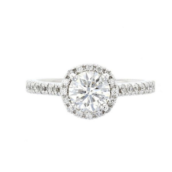 White Gold Round Diamond Halo Engagement Ring Confer’s Jewelers Bellefonte, PA