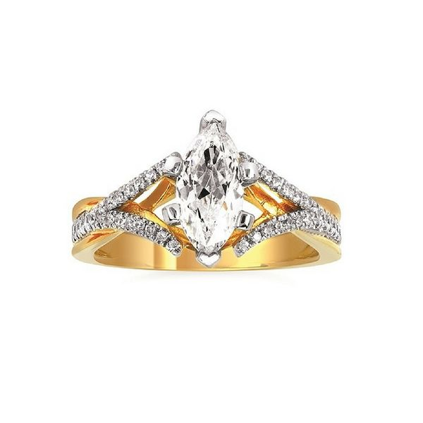 14k Yellow Gold Twist Style Diamond Engagement Ring Confer’s Jewelers Bellefonte, PA