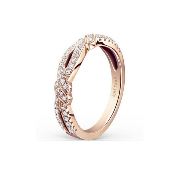 18k rose gold matching diamond band ring