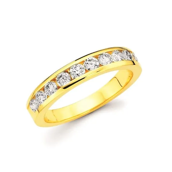 14 Karat Yellow Gold Round Diamond Channel Set Band Ring Confer’s Jewelers Bellefonte, PA