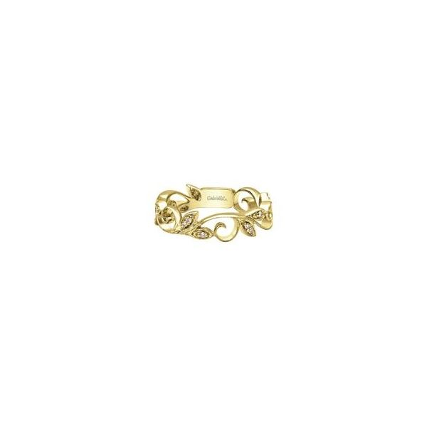 Gabriel NY Diamond Floral Vine Ring .09ctw 14K Yellow Gold Confer’s Jewelers Bellefonte, PA