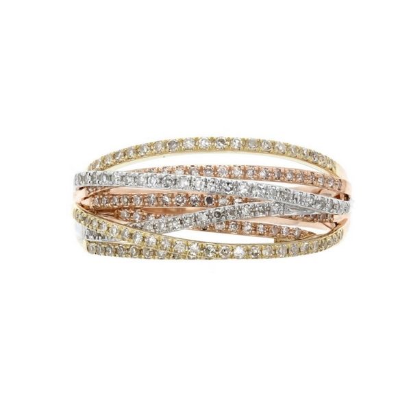 14K Tri-Gold Diamond Criss-Cross Ring Confer’s Jewelers Bellefonte, PA