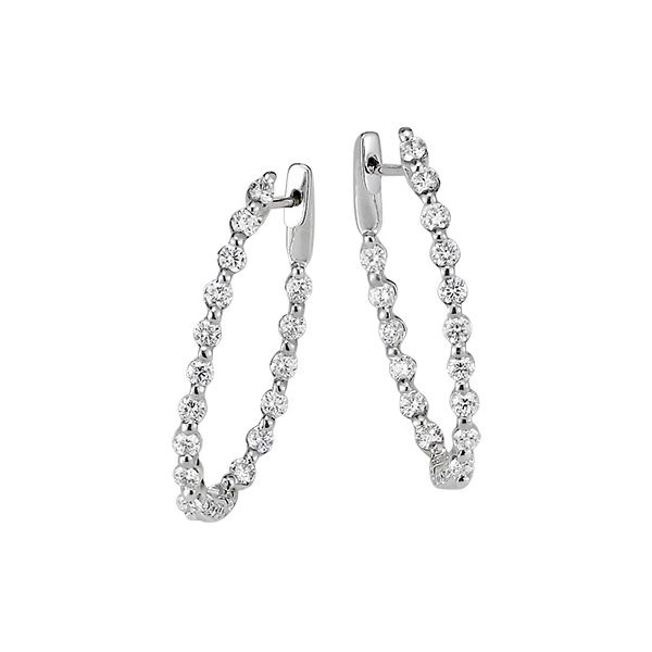 Diamond Inside & Out Hoop Earrings .87ctw 18K White Gold Confer’s Jewelers Bellefonte, PA