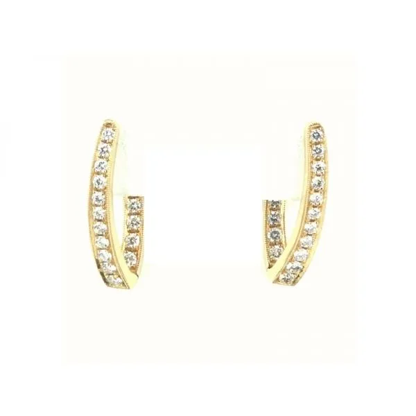 Elongated Diamond Inside & Out Hoops .81ctw 14K Yellow Gold Confer’s Jewelers Bellefonte, PA