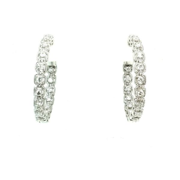 1 CTW Diamond Hoop Earrings 14K White Gold Confer’s Jewelers Bellefonte, PA