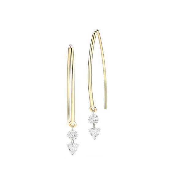 Threader Style Diamond Dangle Earrings .85ctw 18K Yellow Gold Confer’s Jewelers Bellefonte, PA