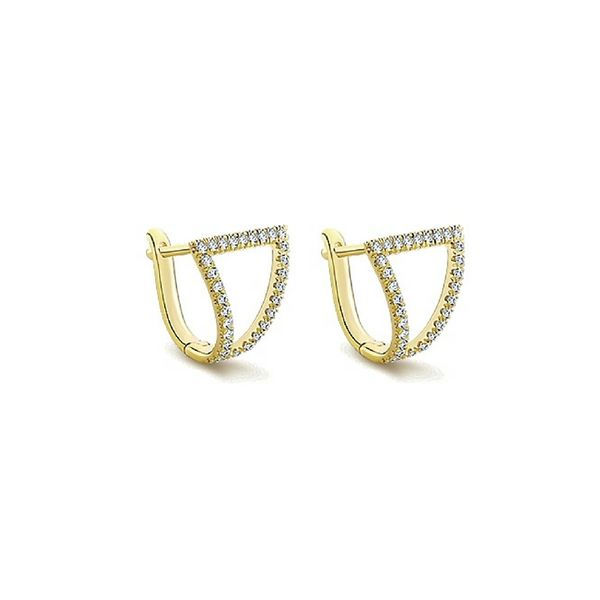 14K Gold Gabriel NY .32ctw Diamond Huggy Earrings Confer’s Jewelers Bellefonte, PA