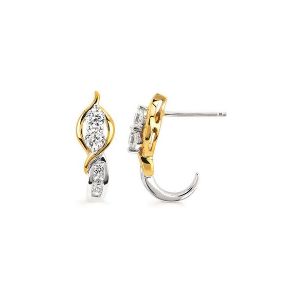 .75ctw Diamond Earrings 14K Yellow & White Gold Confer’s Jewelers Bellefonte, PA